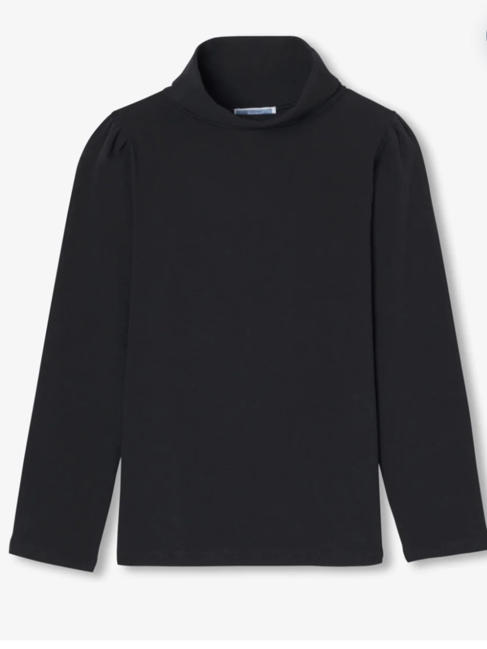 Jacadi Paris Navy Cotton Turtleneck with Gathered Feminine Shoulders 3T 36mo